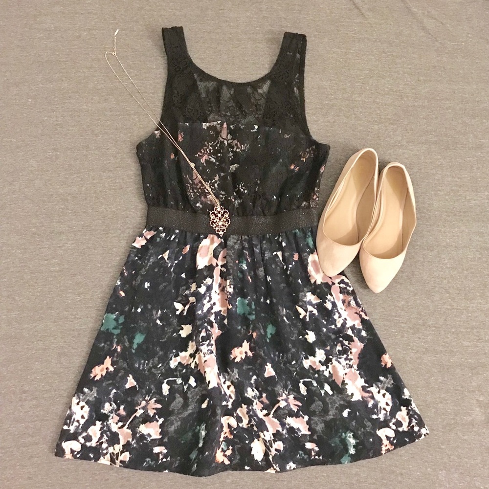 Floral Blackless Dress